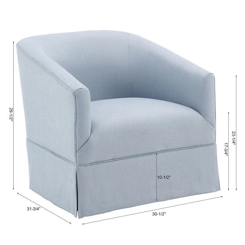 Fauteuil pivotant avec jupe en tissu