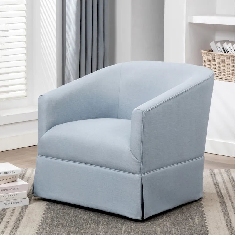 Fauteuil pivotant avec jupe en tissu