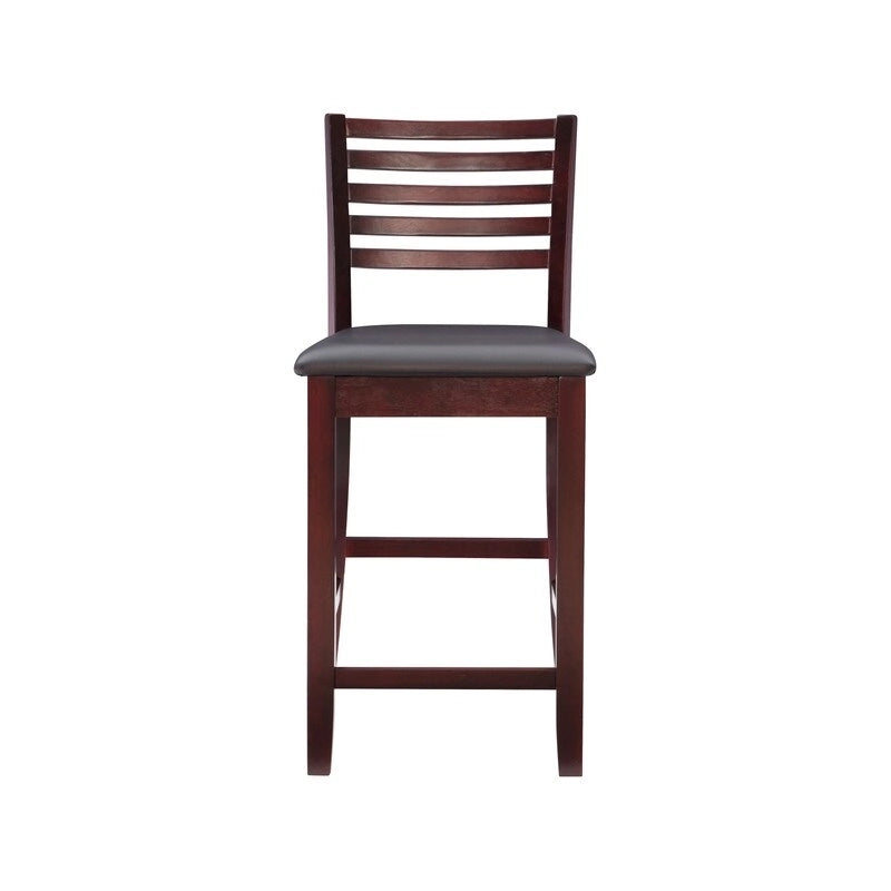 Tabouret de bar à dossier échelle de 24 pouces (similicuir / tissu)