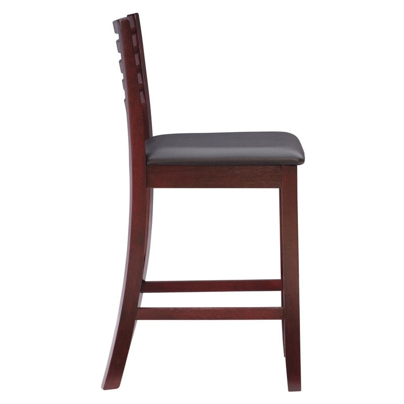 Tabouret de bar à dossier échelle de 24 pouces (similicuir / tissu)