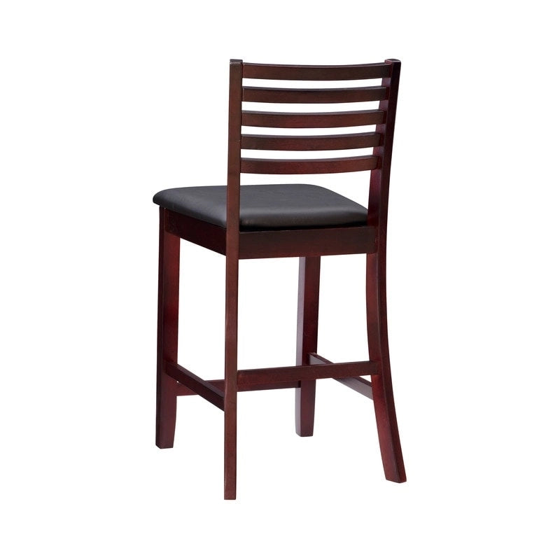 Tabouret de bar à dossier échelle de 24 pouces (similicuir / tissu)