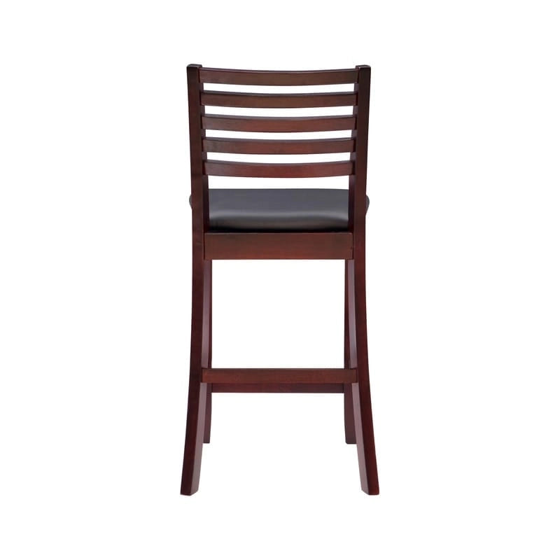 Tabouret de bar à dossier échelle de 24 pouces (similicuir / tissu)
