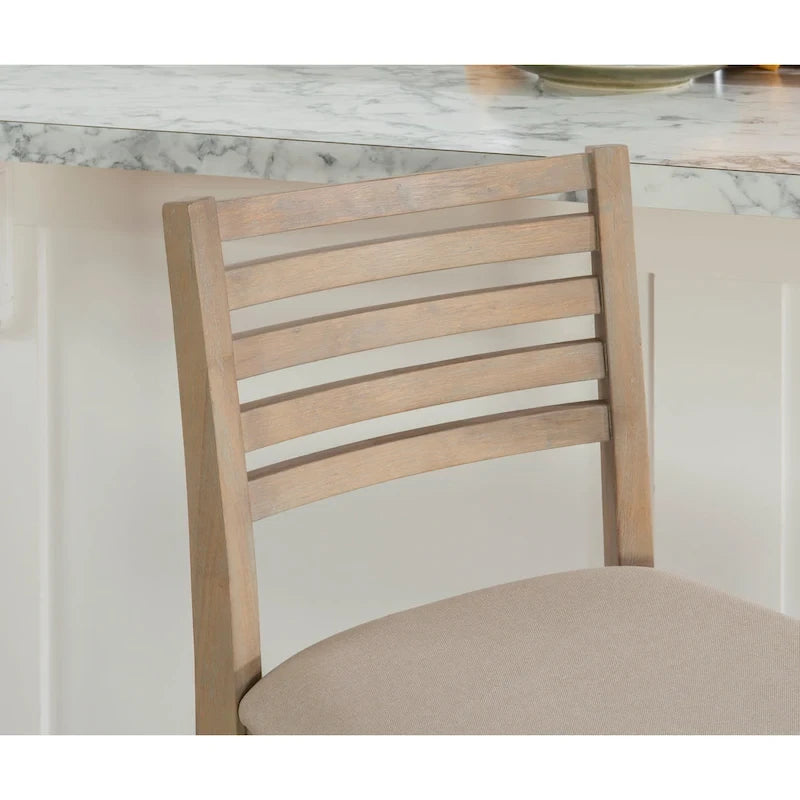 Tabouret de bar à dossier échelle de 24 pouces (similicuir / tissu)