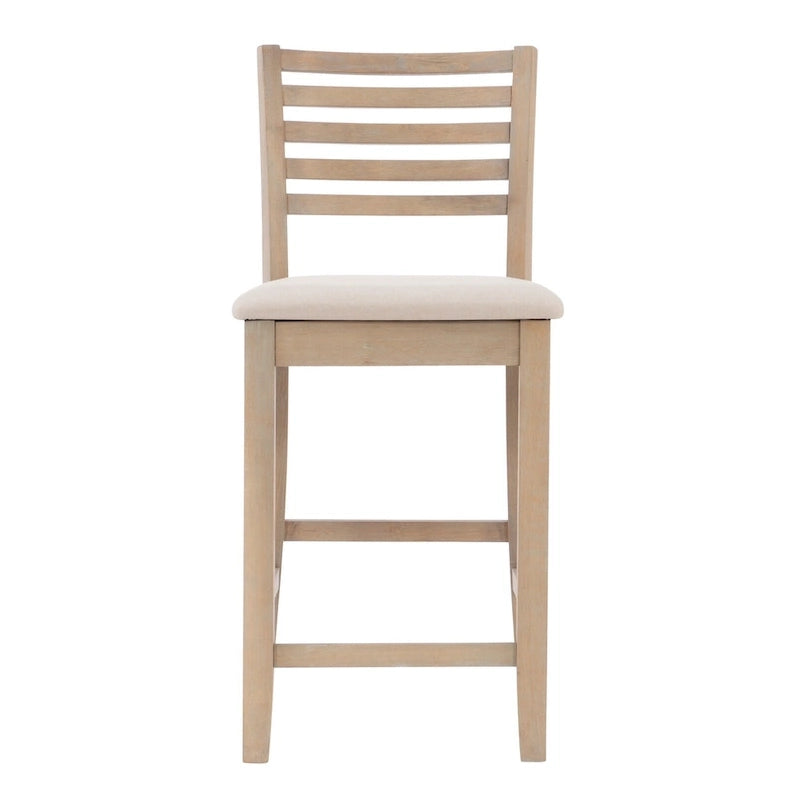 Tabouret de bar à dossier échelle de 24 pouces (similicuir / tissu)