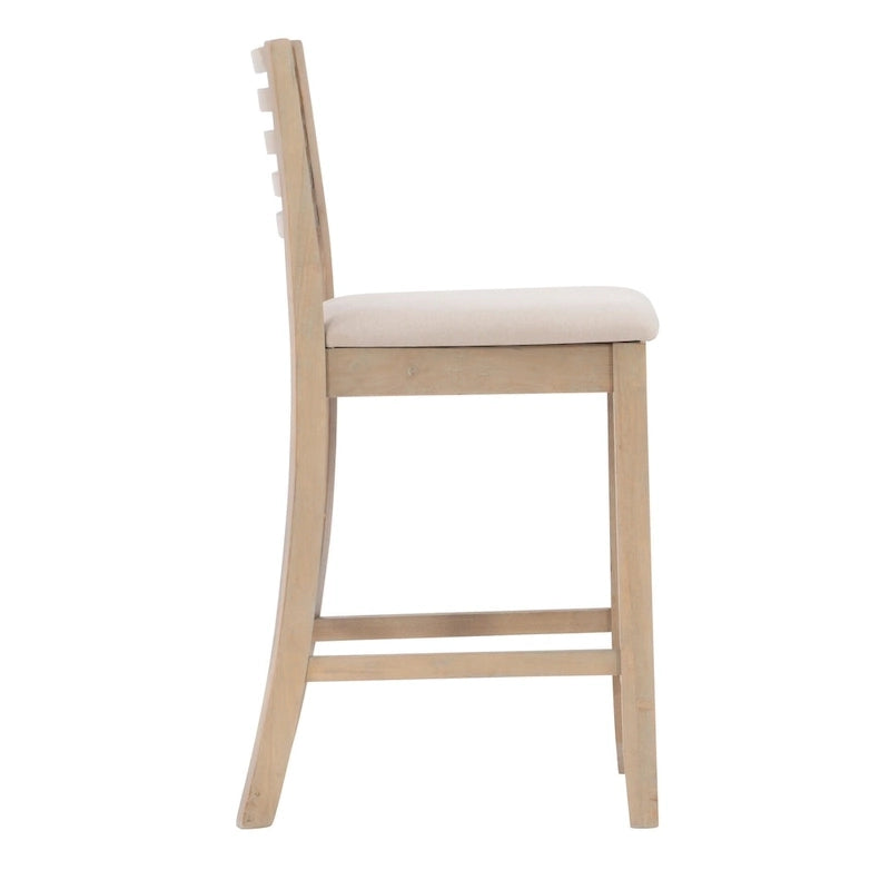 Tabouret de bar à dossier échelle de 24 pouces (similicuir / tissu)