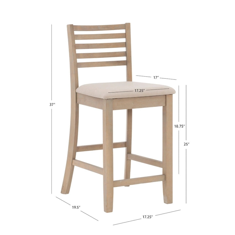 Tabouret de bar à dossier échelle de 24 pouces (similicuir / tissu)