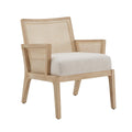 Fauteuil d'appoint avec accents en rotin naturel et en tissu