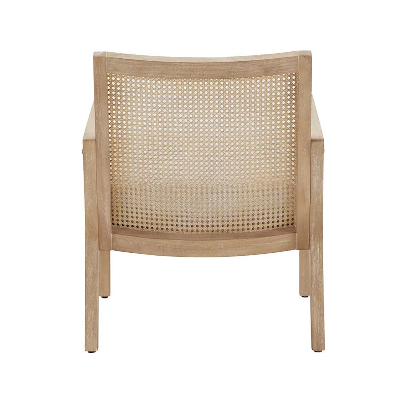 Fauteuil d'appoint avec accents en rotin naturel et en tissu