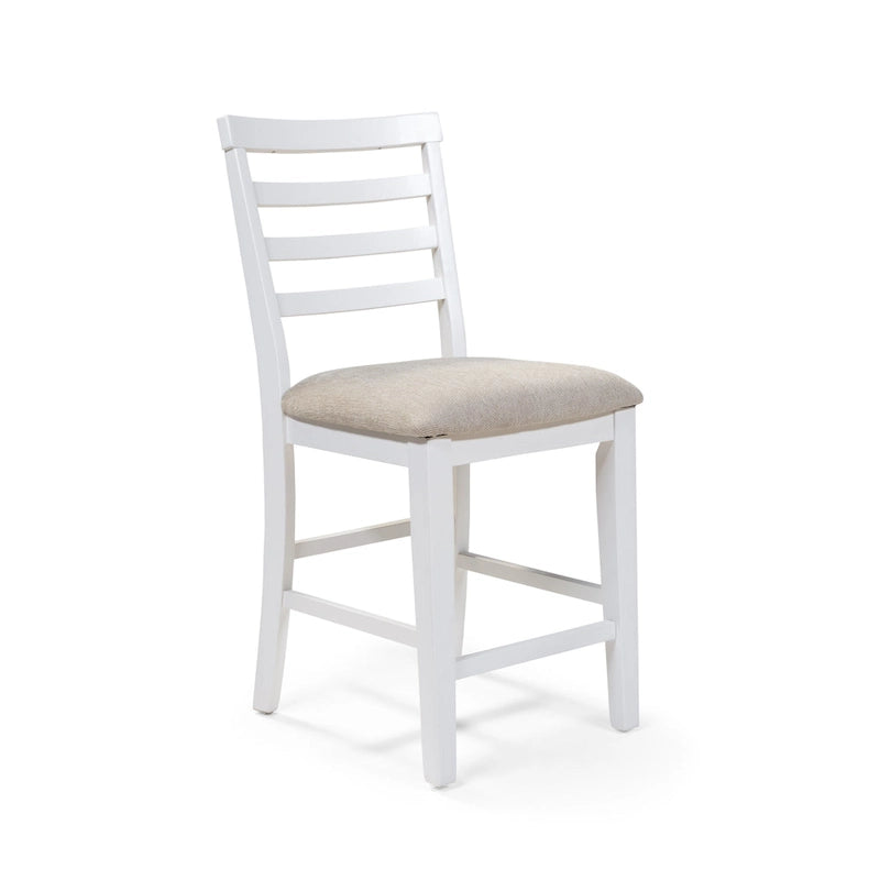 Tabourets de bar rustiques en bois massif blanc (lot de 2)