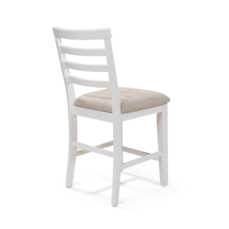 Tabourets de bar rustiques en bois massif blanc (lot de 2)