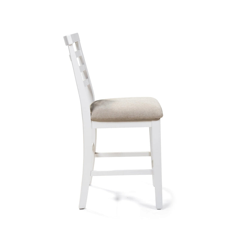 Tabourets de bar rustiques en bois massif blanc (lot de 2)