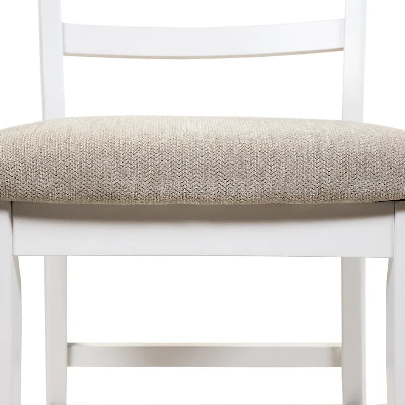 Tabourets de bar rustiques en bois massif blanc (lot de 2)