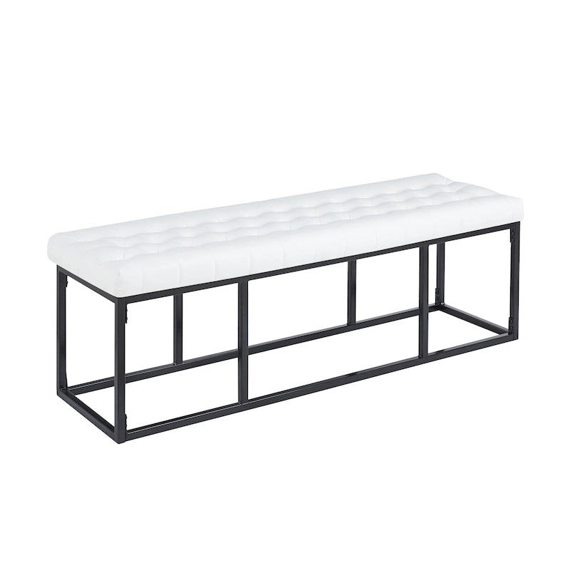 Banc décoratif en similicuir (base en métal)