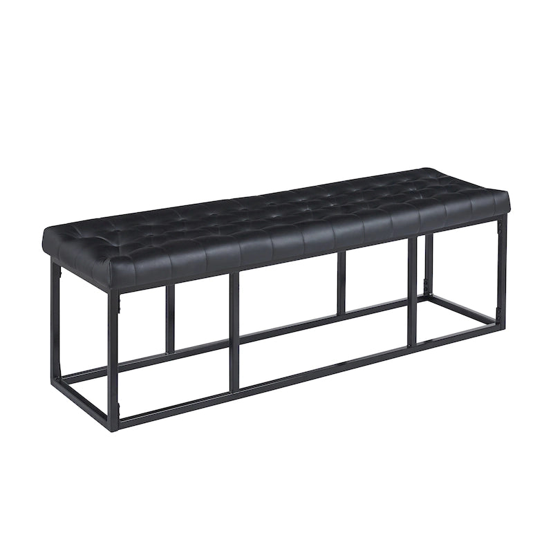 Banc décoratif en similicuir (base en métal)