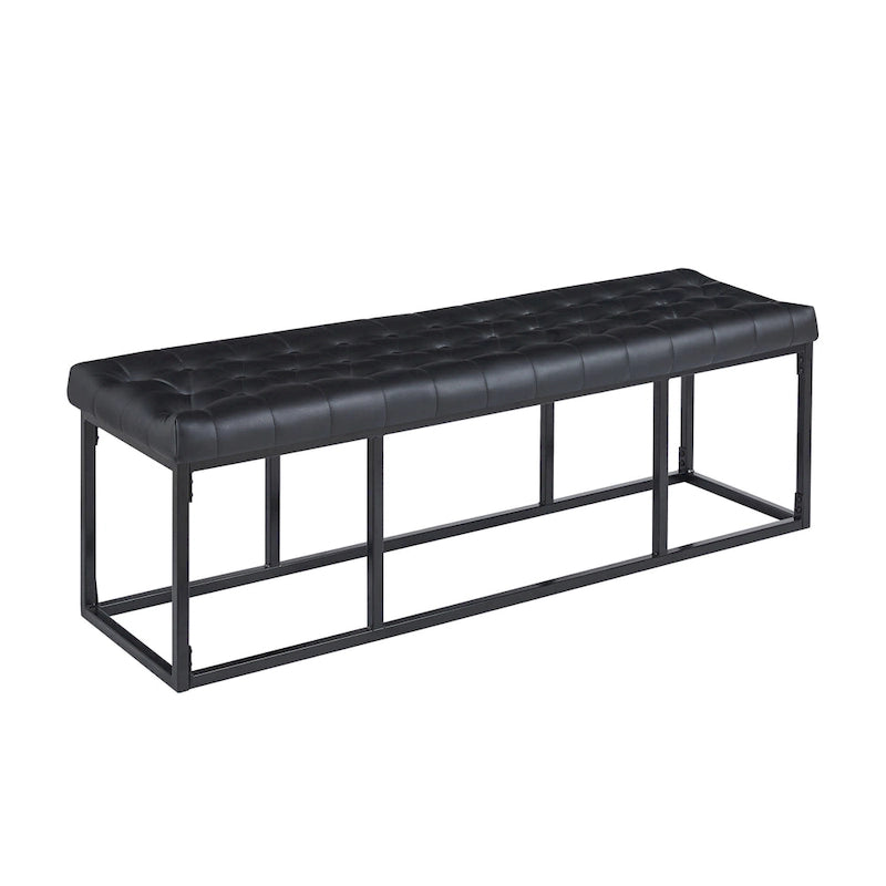 Banc décoratif en similicuir (base en métal)