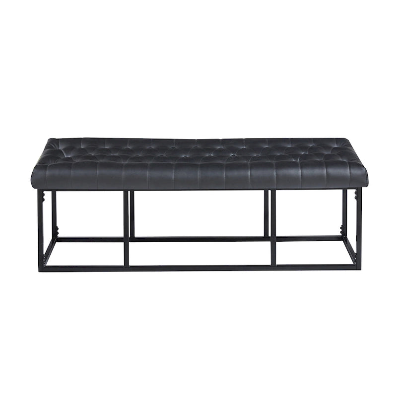 Banc décoratif en similicuir (base en métal)