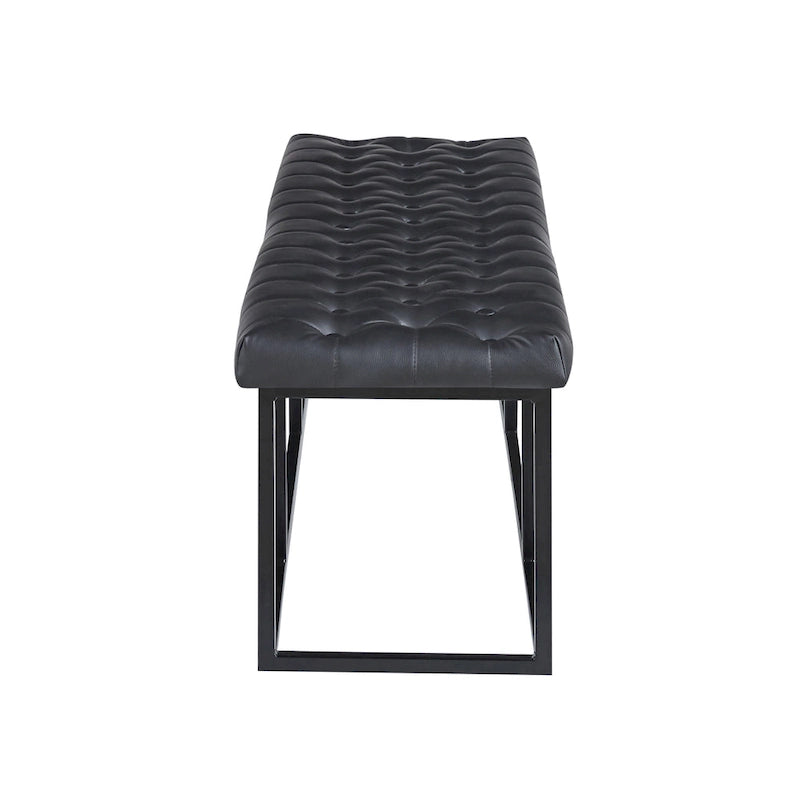 Banc décoratif en similicuir (base en métal)
