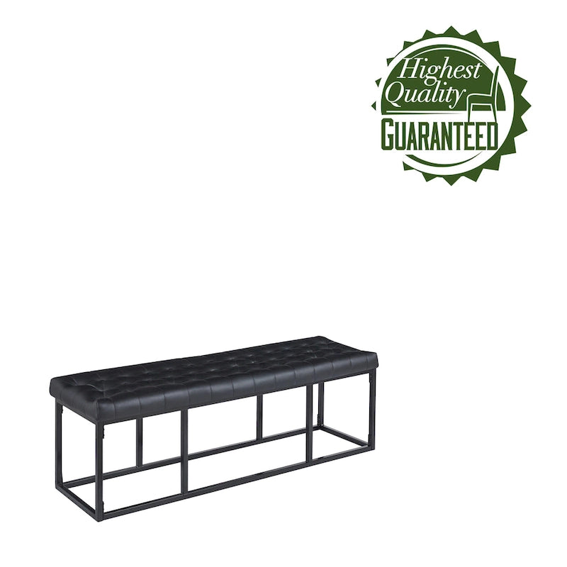 Banc décoratif en similicuir (base en métal)