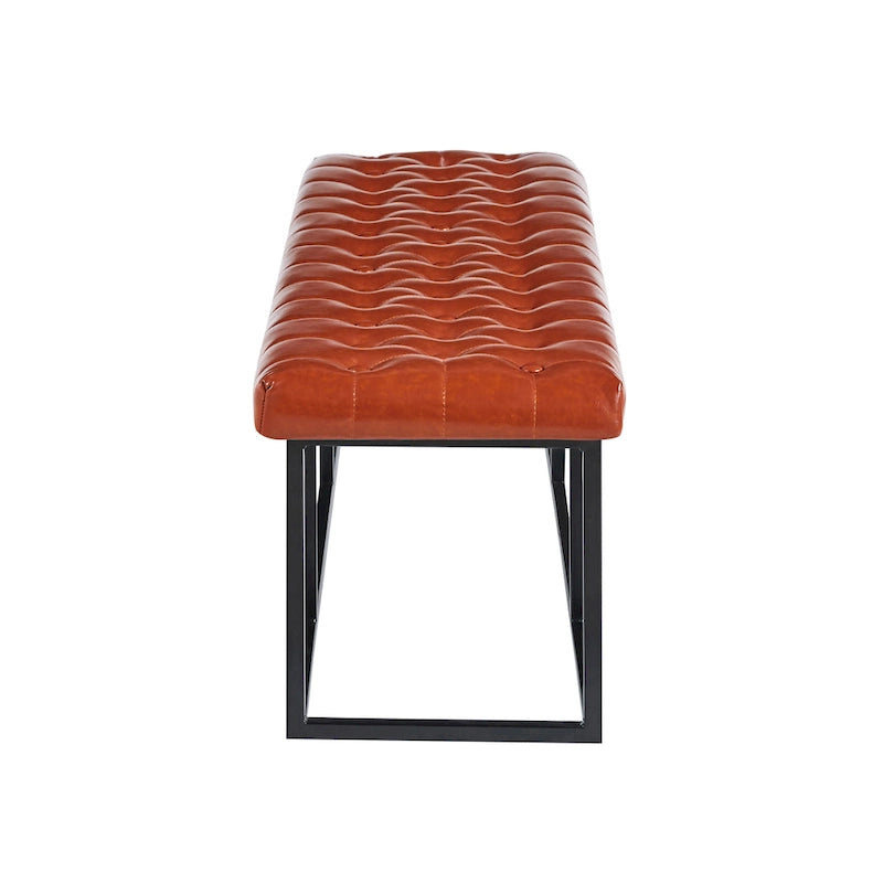 Banc décoratif en similicuir (base en métal)