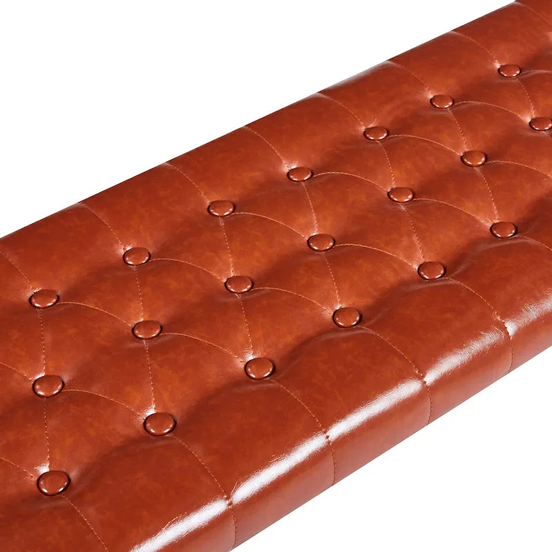 Banc décoratif en similicuir (base en métal)