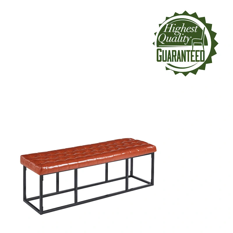 Banc décoratif en similicuir (base en métal)