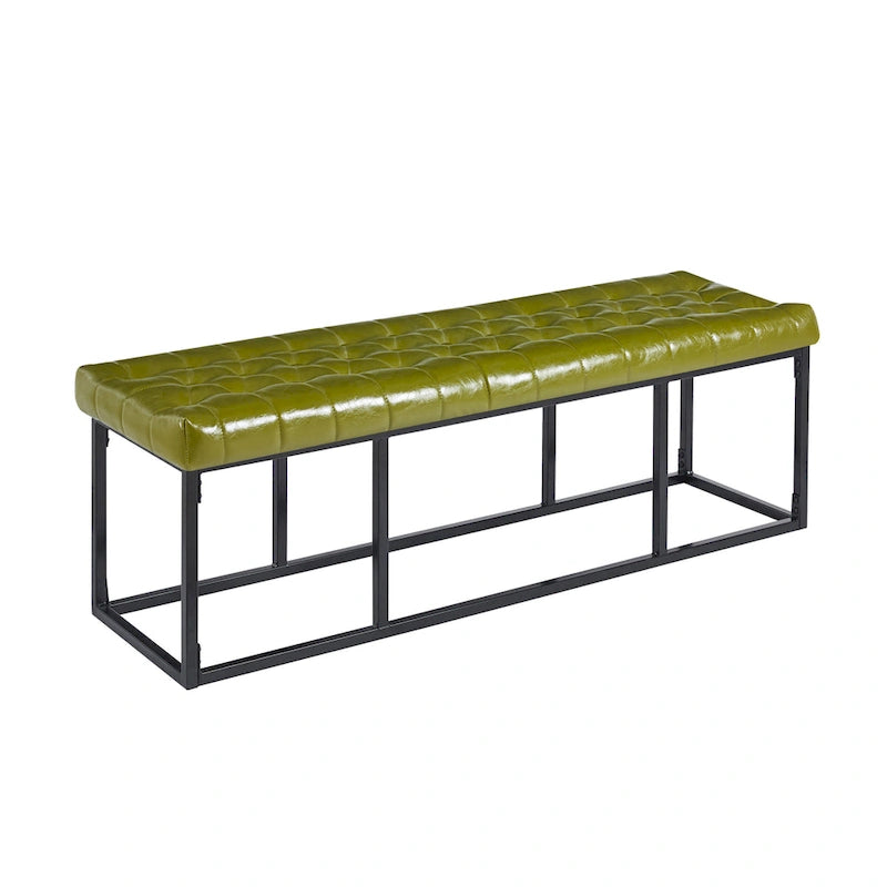 Banc décoratif en similicuir (base en métal)