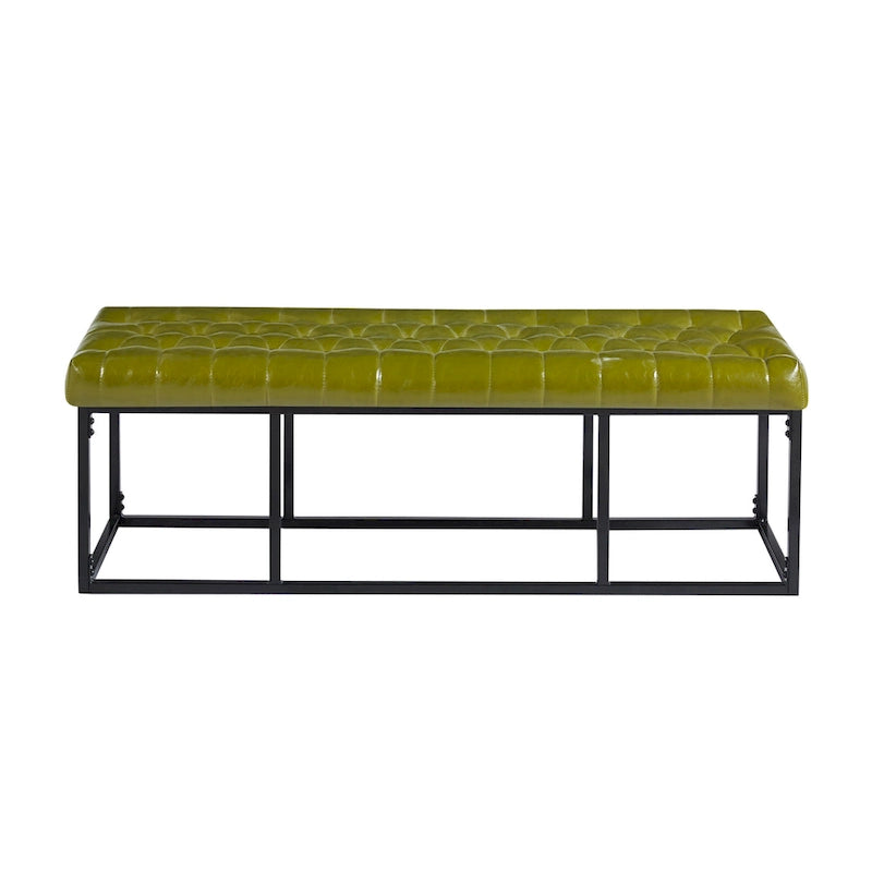 Banc décoratif en similicuir (base en métal)