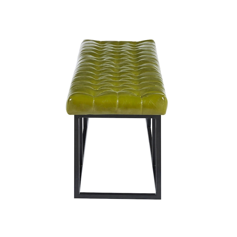 Banc décoratif en similicuir (base en métal)