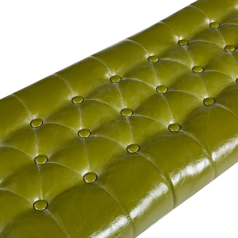 Banc décoratif en similicuir (base en métal)