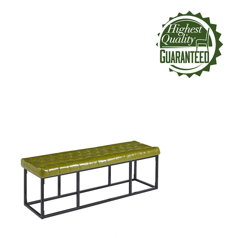 Banc décoratif en similicuir (base en métal)