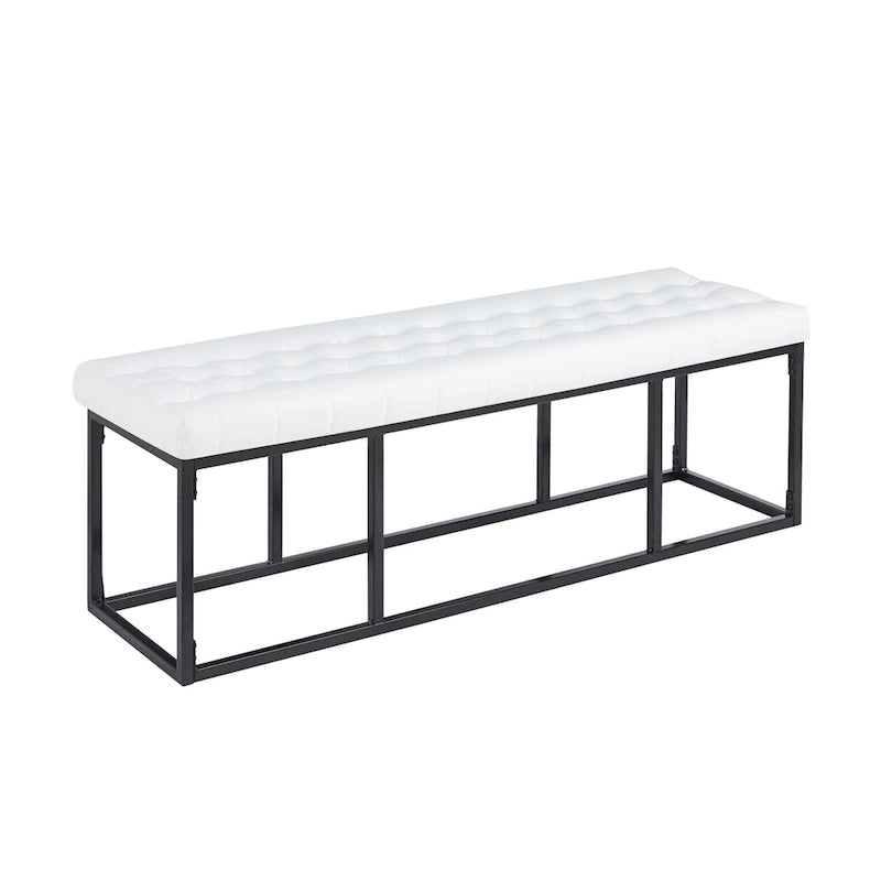 Banc décoratif en similicuir (base en métal)