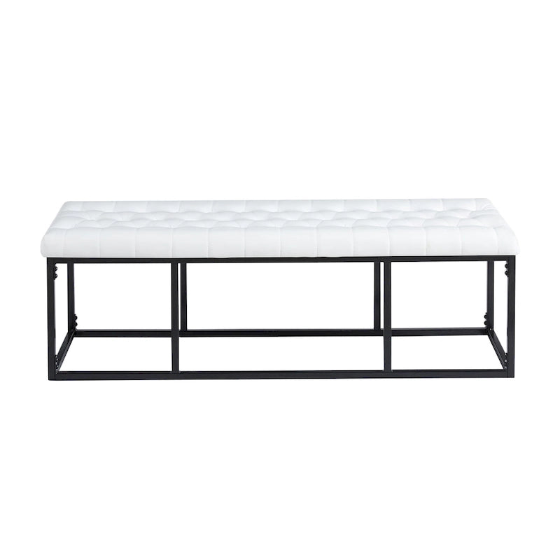 Banc décoratif en similicuir (base en métal)