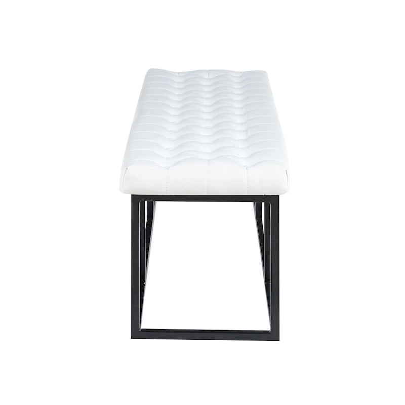 Banc décoratif en similicuir (base en métal)