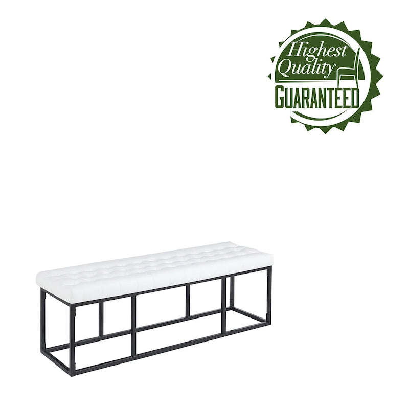 Banc décoratif en similicuir (base en métal)