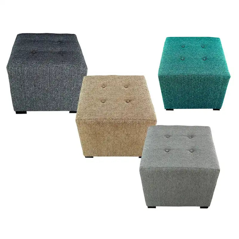 Pouffe carré capitonné à quatre boutons