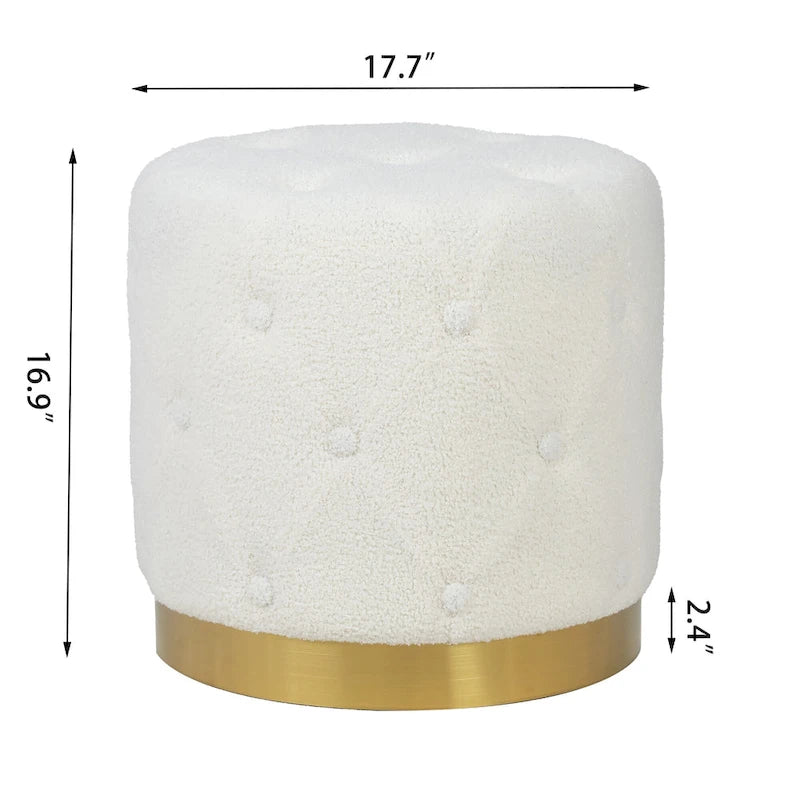 Tabouret rond en velours / tabouret de coiffeuse / tabouret à socle avec base plaquée or