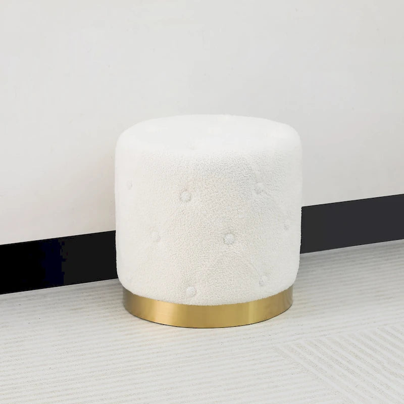 Tabouret rond en velours / tabouret de coiffeuse / tabouret à socle avec base plaquée or