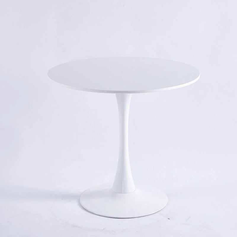 Table à manger Tulipe 80 cm, table à manger du milieu du siècle pour 2-4 personnes avec plateau rond en MDF, table à manger sur pied, table basse de loisirs