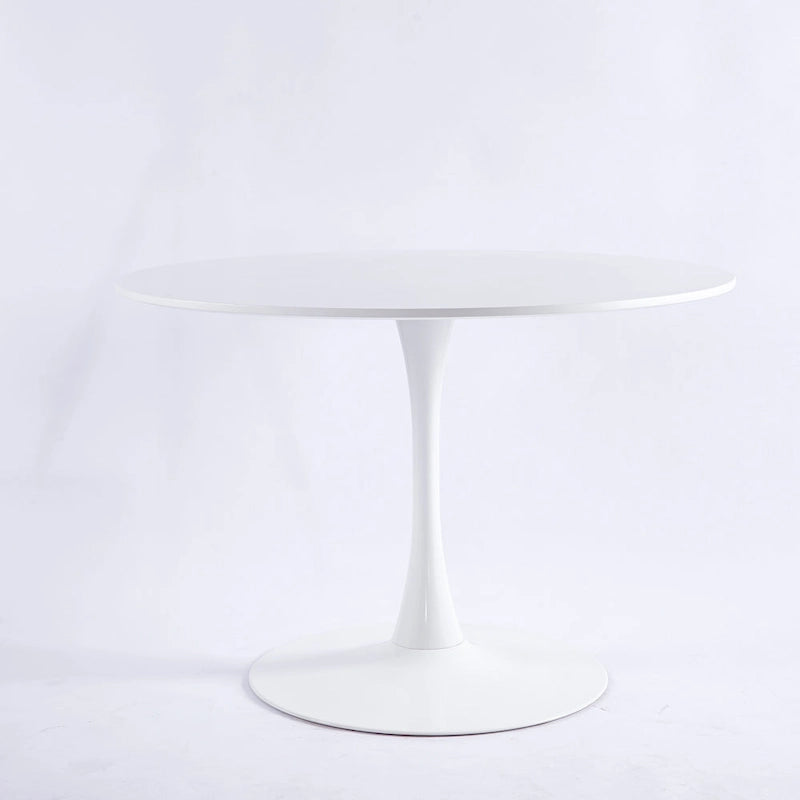 Table à manger Tulipe 80 cm, table à manger du milieu du siècle pour 2-4 personnes avec plateau rond en MDF, table à manger sur pied, table basse de loisirs