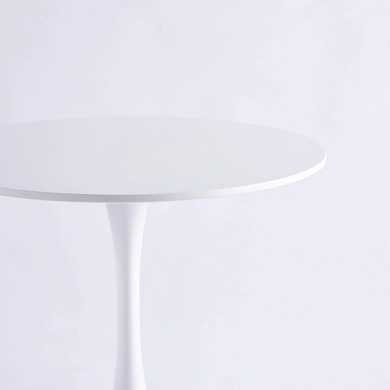 Table à manger Tulipe 80 cm, table à manger du milieu du siècle pour 2-4 personnes avec plateau rond en MDF, table à manger sur pied, table basse de loisirs