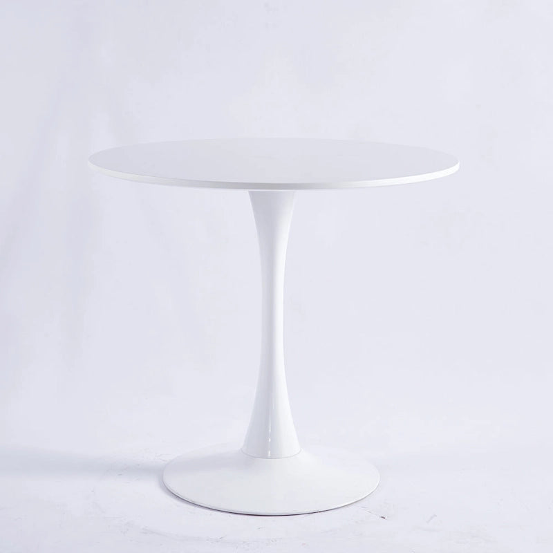 Table à manger Tulipe 80 cm, table à manger du milieu du siècle pour 2-4 personnes avec plateau rond en MDF, table à manger sur pied, table basse de loisirs