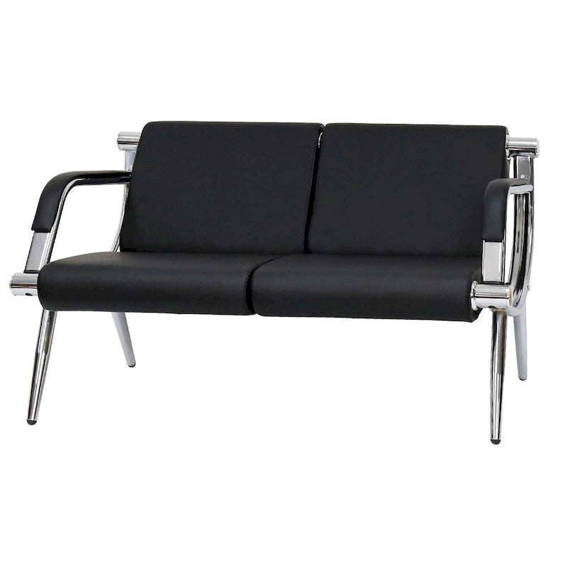 Fauteuils en cuir véritable 1/2/3 places pour salle d'attente/chaises de réception, adaptés aux salons de coiffure, barbier, banques, hôpitaux et autres lieux.