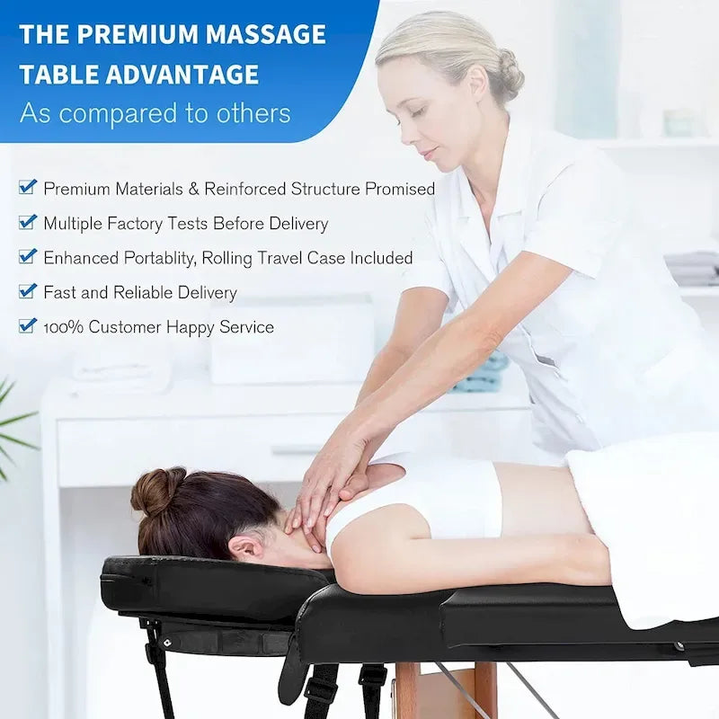 Table de massage portable de 84 pouces de long avec housse de transport