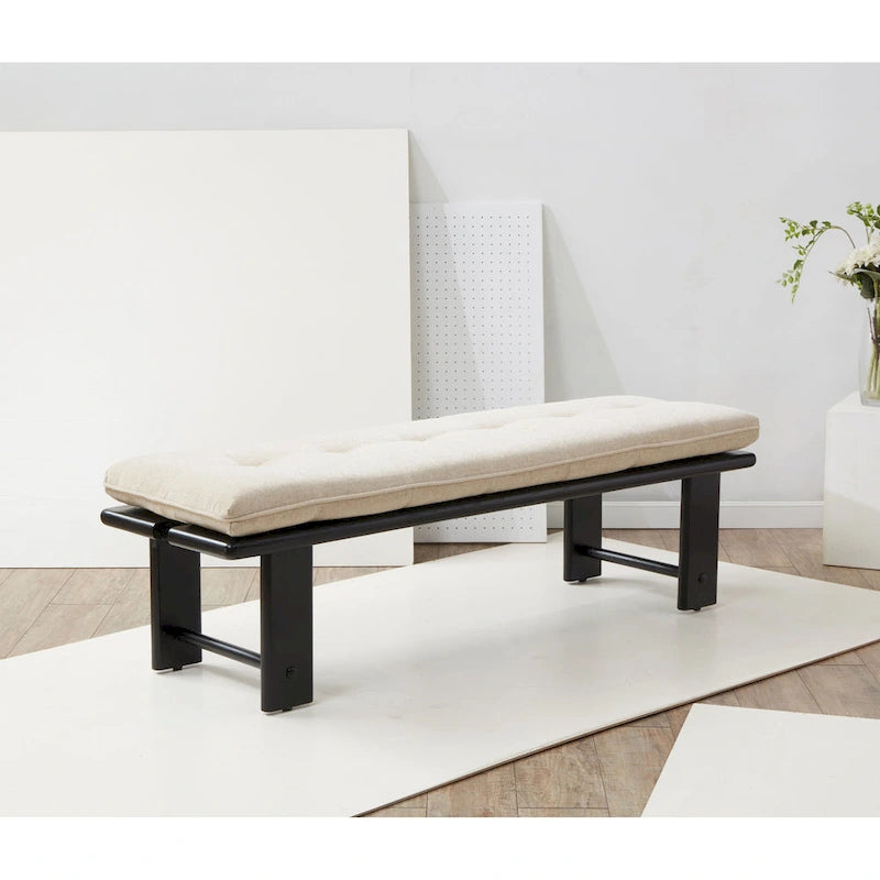 Banc rembourré moderne — 60,8 po L x 18,9 po P x 18,1 po H — 61 po L x 19 po P x 18 po H