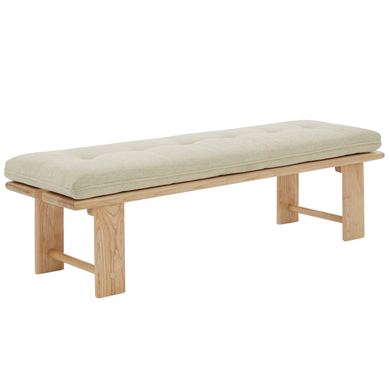 Banc rembourré moderne — 60,8 po L x 18,9 po P x 18,1 po H — 61 po L x 19 po P x 18 po H