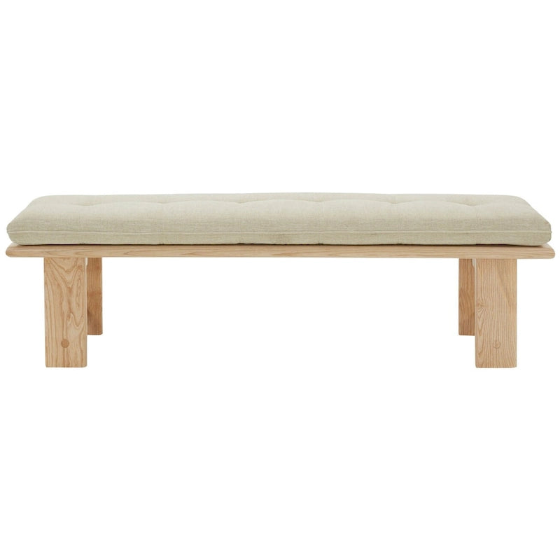 Banc rembourré moderne — 60,8 po L x 18,9 po P x 18,1 po H — 61 po L x 19 po P x 18 po H