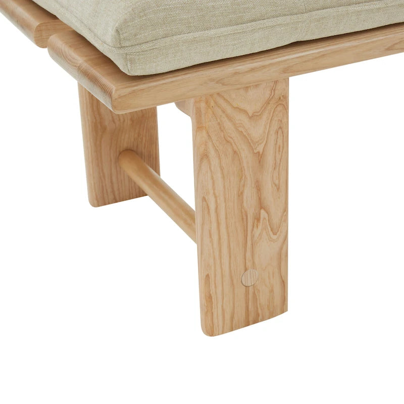 Banc rembourré moderne — 60,8 po L x 18,9 po P x 18,1 po H — 61 po L x 19 po P x 18 po H