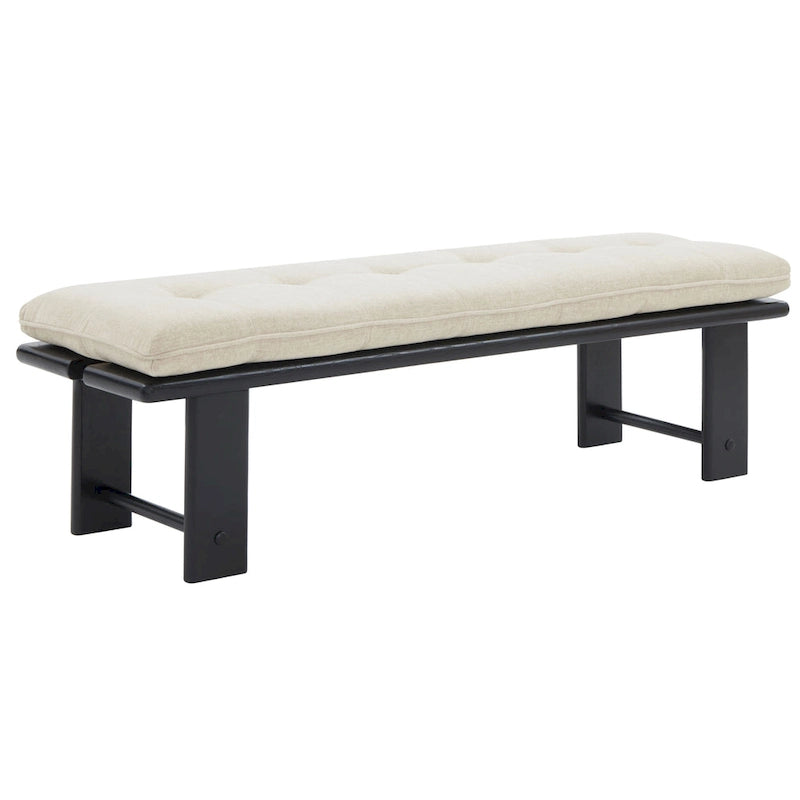 Banc rembourré moderne — 60,8 po L x 18,9 po P x 18,1 po H — 61 po L x 19 po P x 18 po H