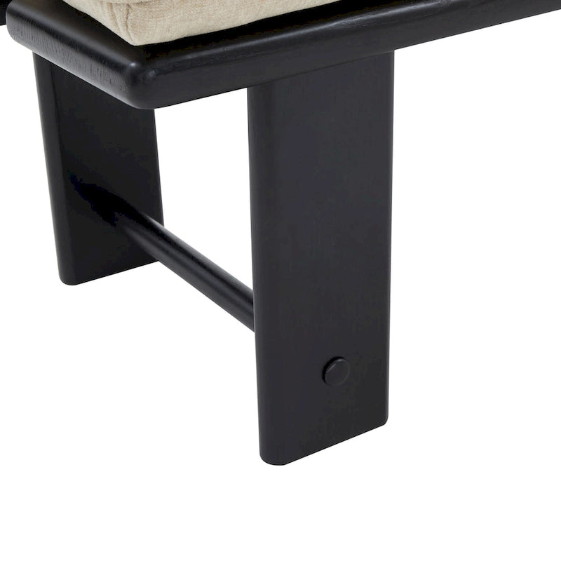 Banc rembourré moderne — 60,8 po L x 18,9 po P x 18,1 po H — 61 po L x 19 po P x 18 po H
