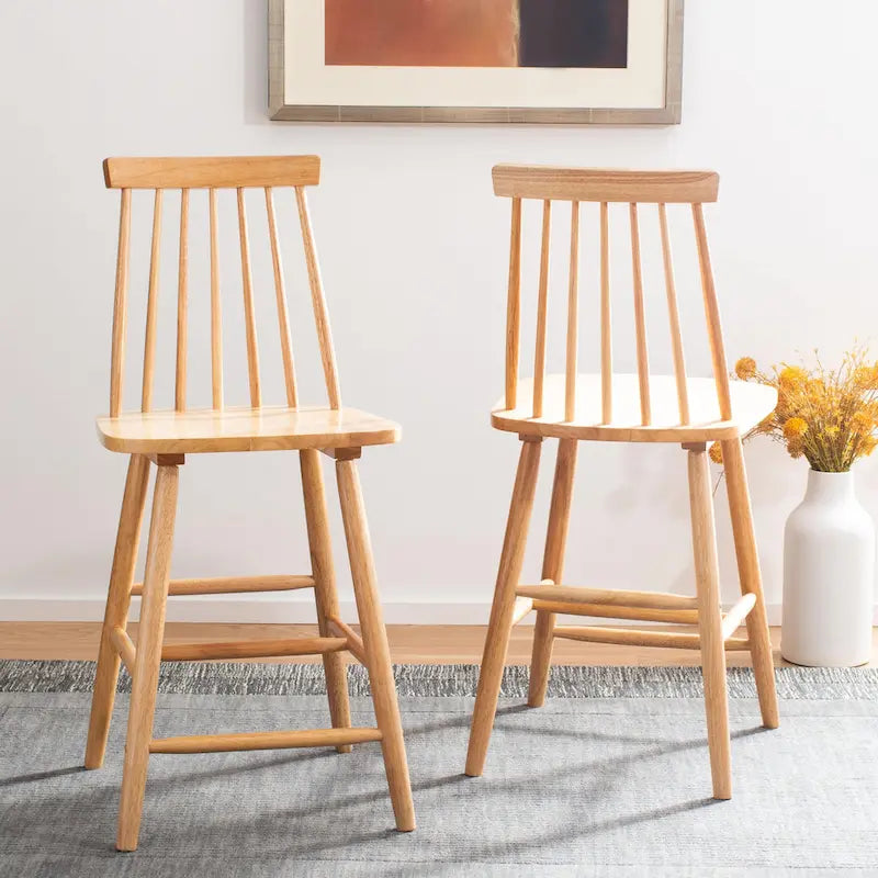 Tabourets de bar de ferme fuselés de 24 pouces (ensemble de deux) - 17,7 x 20,5 x 39,1 pouces - 18 pouces de large x 21 pouces de profondeur x 39 pouces de hauteur